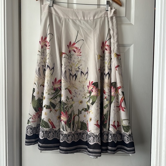 Soft Surroundings Spring Meadow floral midi skirt medium petite - Picture 2 of 7